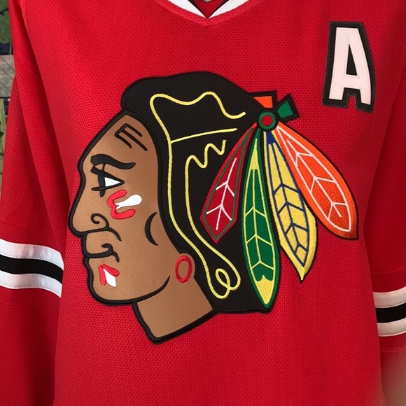 CHICAGO BLACKHAWKS team jersey vintage HULL name on back Size L NEW , Red - Picture 2 of 12